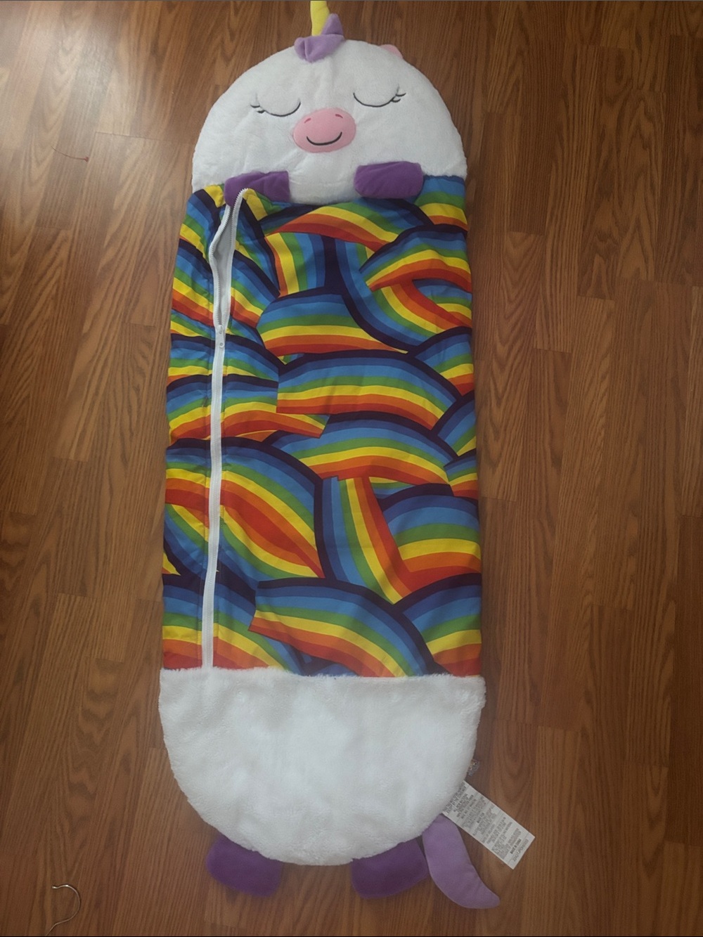 Happy Napper- Kids Rainbow Unicorn Sleeping Bag - White & Multi